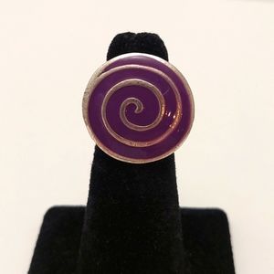 Fashion Jewelry Ring adjustable Size 6.5 7.5 Spiral Purple